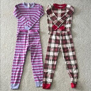 Children's Striped and Plaid Pajama Set - Hanna Anderson size 6-7